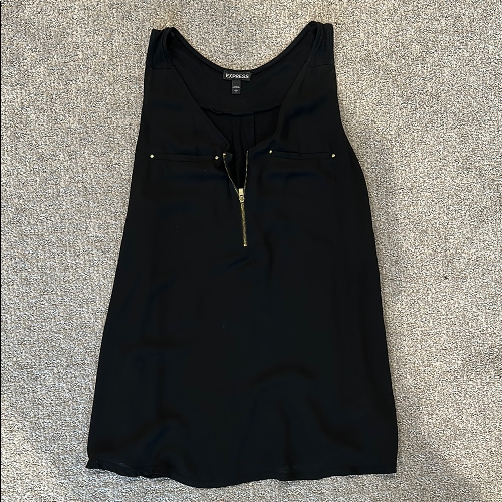 Express Black Sleeveless Top with Zipper